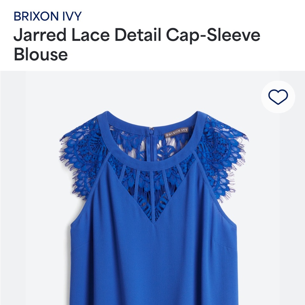 Jarred Lace Detail Cap-Sleeve Blouse (Stitch Fix)